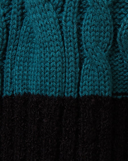 INGNI(イング) 異素材バイカラー/チュニック ターコイズ/クロ