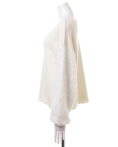 INGNI（イング） 袖フェザー／ニット ｵﾌﾎﾜｲﾄ