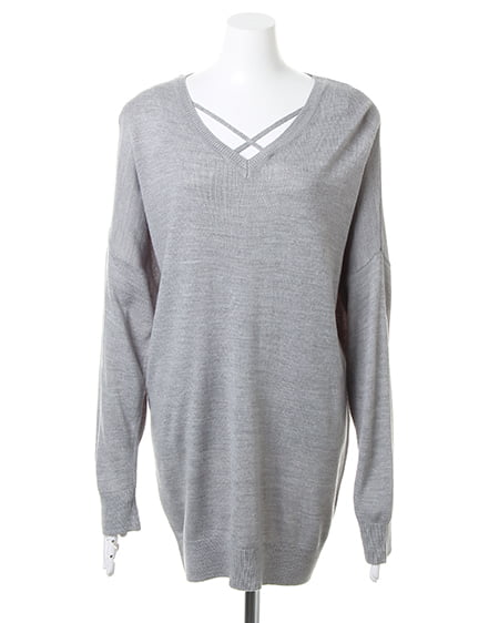 INGNI（イング） カシミヤタッチフロントクロスコクーン／チュニック ｸﾞﾚｰ/A