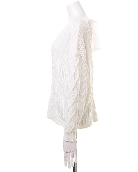 INGNI（イング） ケーブルバックリボン／ニット ｵﾌﾎﾜｲﾄ