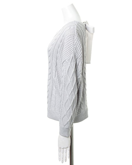 INGNI（イング） ケーブルバックリボン／ニット ｸﾞﾚｰ