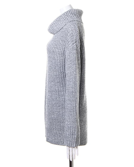 INGNI(イング) 畦オフタートル/チュニック グレー/モク