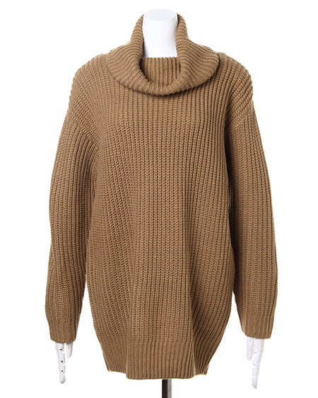 INGNI(イング) 畦オフタートル/チュニック キャメル