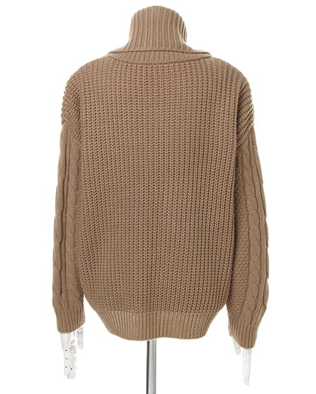 INGNI（イング） 袖ケーブルオフタートル／ニット／B ｷｬﾒﾙ