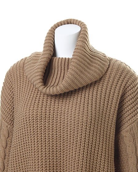 INGNI（イング） 袖ケーブルオフタートル／ニット／B ｷｬﾒﾙ