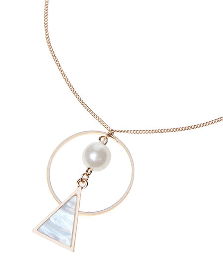 INGNI(イング) マーブル三角リングロングネックレス ブルー