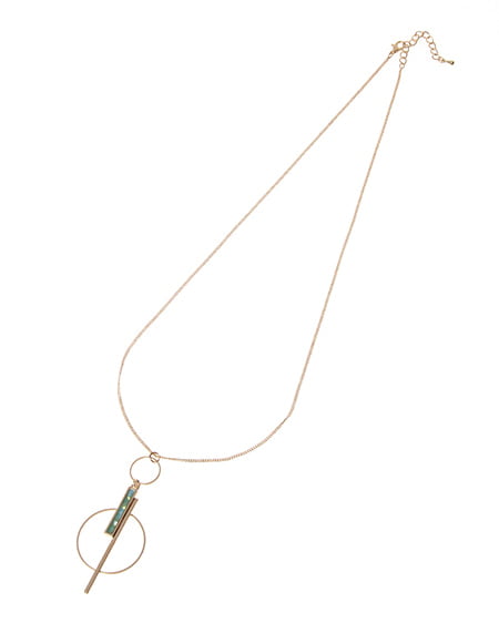 INGNI（イング） ラメスティックサークルロングネックレス ｸﾞﾘｰﾝ