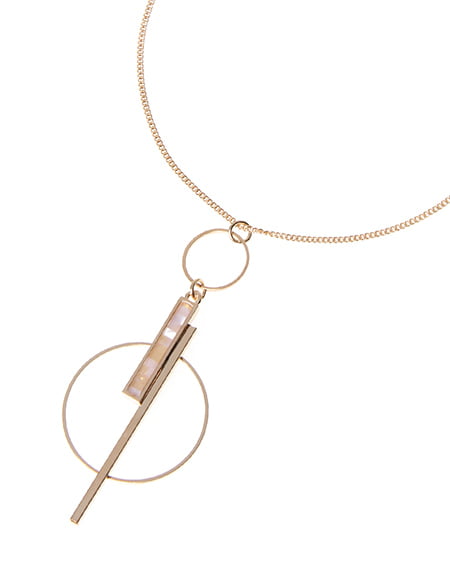 INGNI(イング) ラメスティックサークルロングネックレス オフホワイト