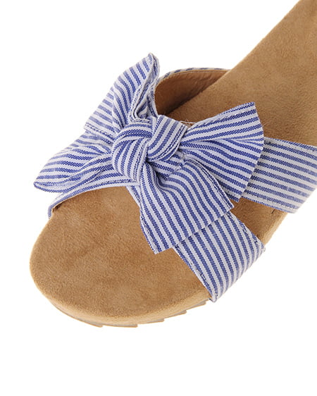 INGNI(イング) リボンサンダル ブルー/ストライプ