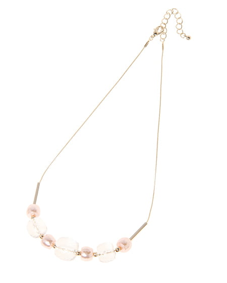 INGNI（イング） カラーパールクリアボールネックレス ﾋﾟﾝｸ