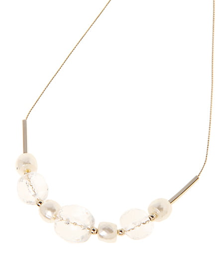 INGNI(イング) カラーパールクリアボールネックレス オフホワイト