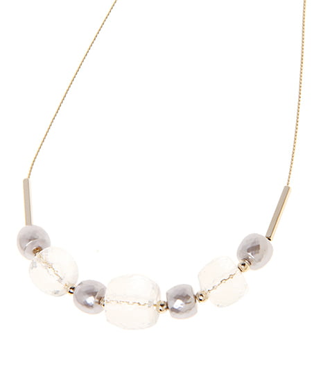 INGNI(イング) カラーパールクリアボールネックレス グレー