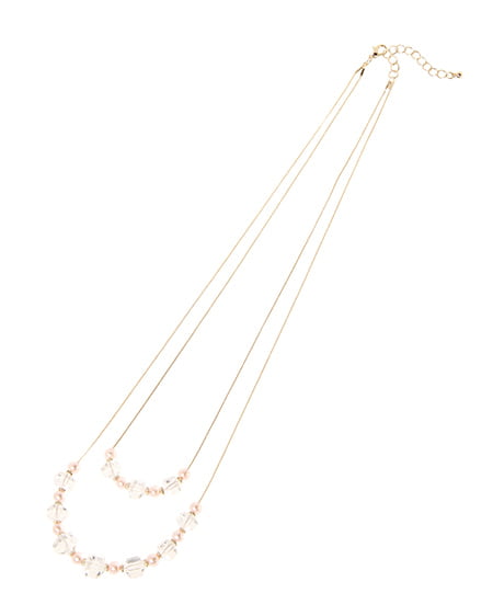 INGNI（イング） クリアボール2連ネックレス ﾋﾟﾝｸ