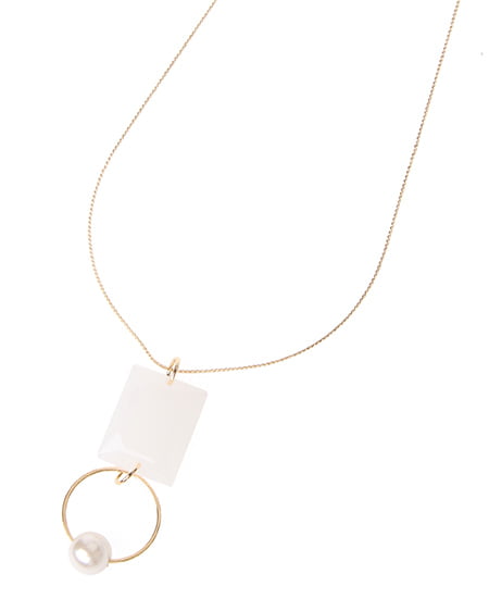 INGNI（イング） スクエアパーツリングネックレス ｵﾌﾎﾜｲﾄ