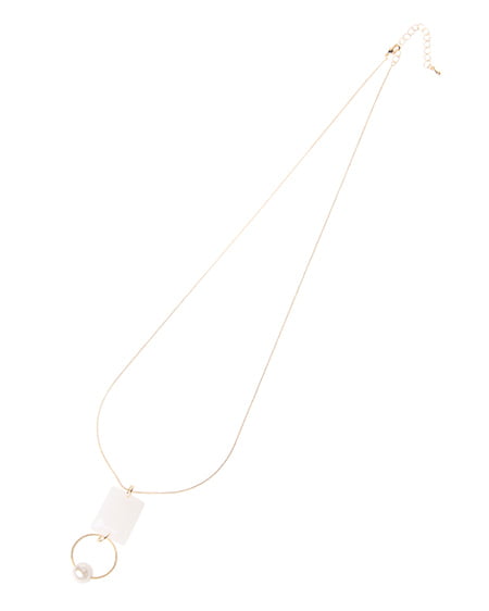 INGNI（イング） スクエアパーツリングネックレス ｵﾌﾎﾜｲﾄ