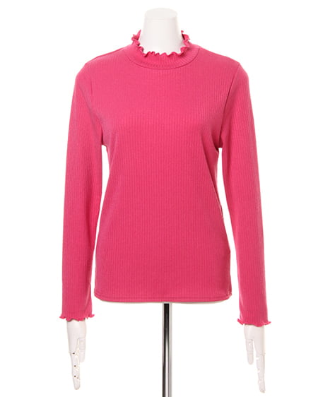 INGNI（イング） リブハイネックメロー／長袖TOPS ﾌｸｼｬﾋﾟﾝｸ