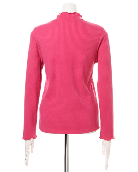 INGNI（イング） リブハイネックメロー／長袖TOPS ﾌｸｼｬﾋﾟﾝｸ