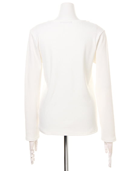 INGNI(イング) リブ装飾クルーネックA オフホワイト