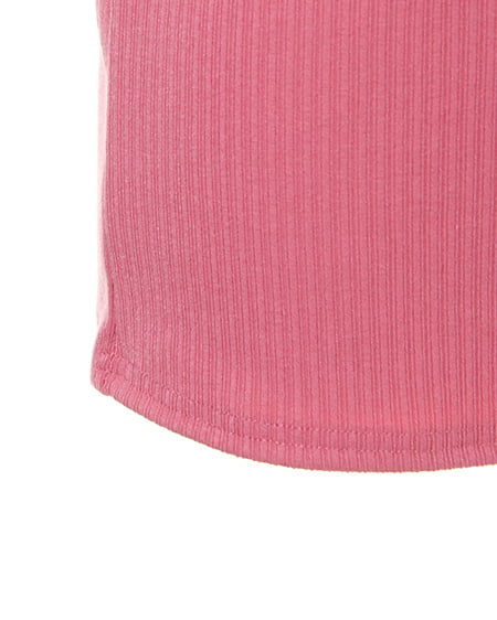 INGNI（イング） リブ装飾クルーネックA ｺｰﾗﾙﾋﾟﾝｸ