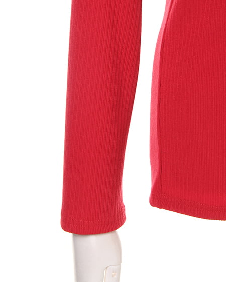 INGNI（イング） リブフロントクロスVネック TOPS長袖 ｱｶ