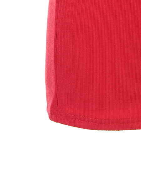 INGNI（イング） リブフロントクロスVネック TOPS長袖 ｱｶ