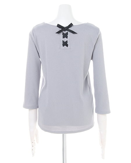 INGNI（イング） リブBackリボンB／トップス ｸﾞﾚｰ