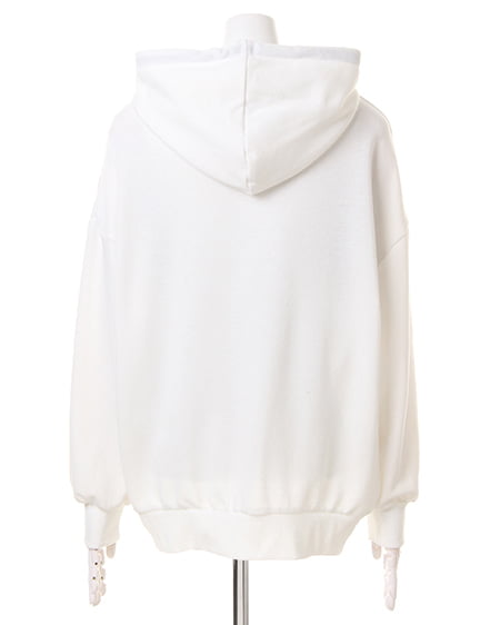 INGNI（イング） 切り替えロゴパーカー／チュニック ｵﾌﾎﾜｲﾄ/ｸﾛ