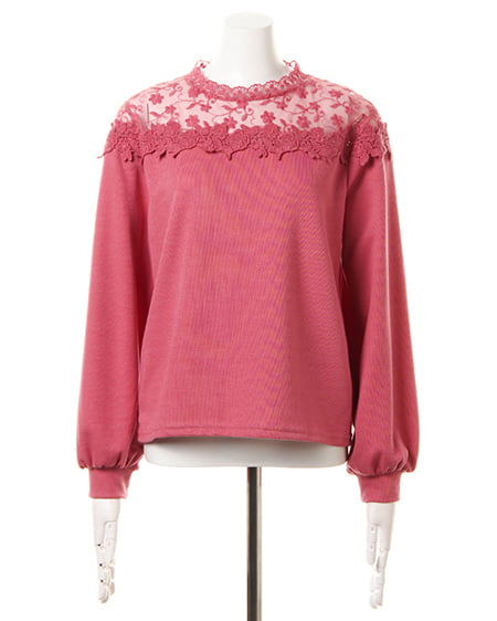 INGNI（イング） サカリバヨークレースハイネック／トップス ｺｰﾗﾙﾋﾟﾝｸ