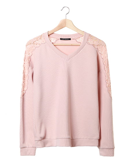 INGNI(イング) サカリバ肩レース／トップス ピンク