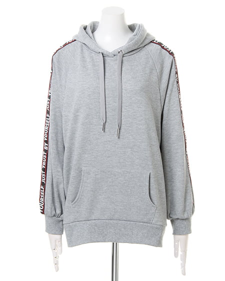 INGNI（イング） 袖・フードロゴパーカー／チュニック ｸﾞﾚｰ