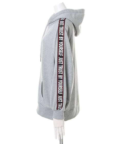 INGNI（イング） 袖・フードロゴパーカー／チュニック ｸﾞﾚｰ