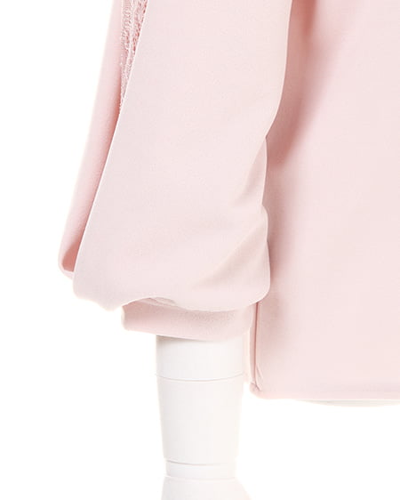 INGNI（イング） 梨地ポンチ袖割れリボン8分袖 ﾋﾟﾝｸ