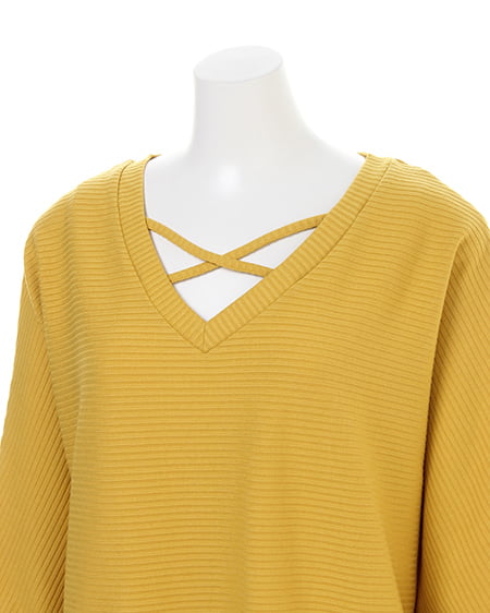 INGNI（イング） カバーリングリブドルマンTOPS7分袖 ｲｴﾛｰ