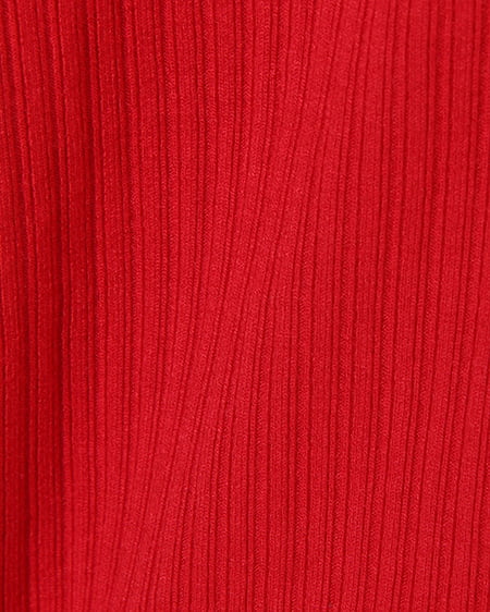 INGNI（イング） リブ装飾付ハイネック／長袖TOPS ｱｶ