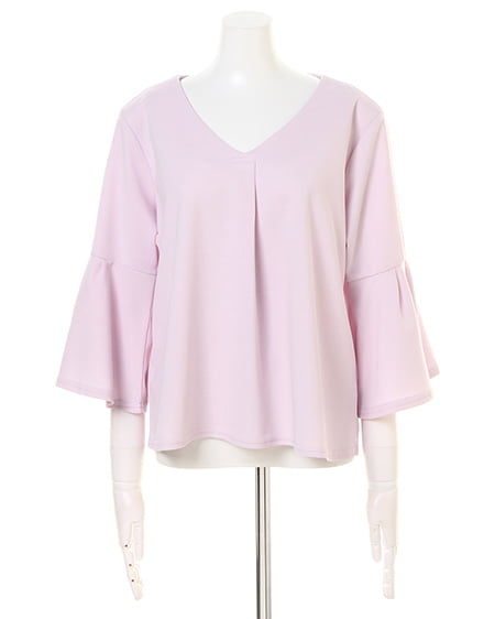 INGNI（イング） タックフレア袖／柔らか7分袖トップス ﾗﾍﾞﾝﾀﾞｰ