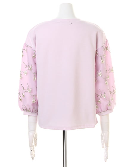 INGNI（イング） シフォン袖フラワー刺しゅうトップス ﾗﾍﾞﾝﾀﾞｰ