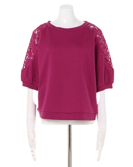 INGNI（イング） フラワーレース／スウェットトップス ﾊﾟｰﾌﾟﾙ