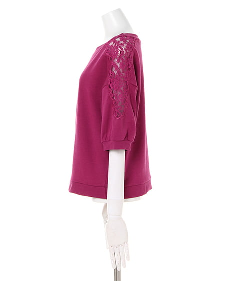 INGNI（イング） フラワーレース／スウェットトップス ﾊﾟｰﾌﾟﾙ