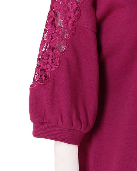 INGNI（イング） フラワーレース／スウェットトップス ﾊﾟｰﾌﾟﾙ