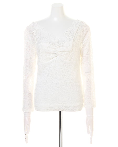 INGNI（イング） スカラップレース長袖／TOPS ｵﾌﾎﾜｲﾄ