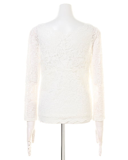 INGNI（イング） スカラップレース長袖／TOPS ｵﾌﾎﾜｲﾄ