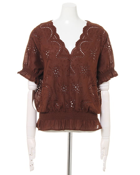 INGNI（イング） パンチングレーストップス ﾌﾞﾗｳﾝ/A