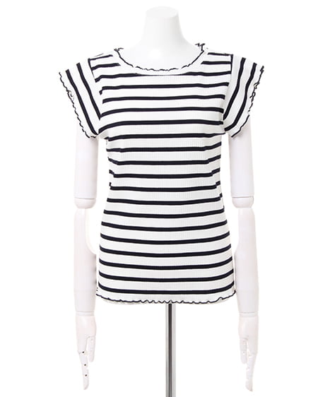 INGNI（イング） メローフリル袖トップス ｵﾌﾎﾜｲﾄ/ｺﾝ