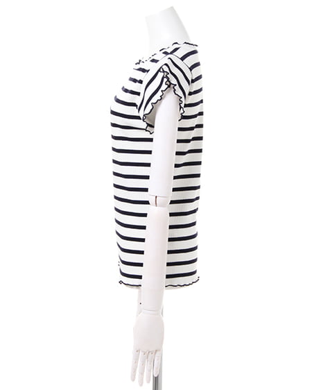 INGNI（イング） メローフリル袖トップス ｵﾌﾎﾜｲﾄ/ｺﾝ