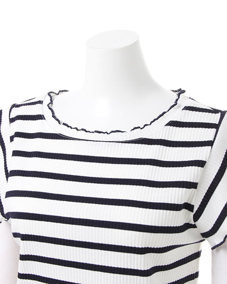 INGNI（イング） メローフリル袖トップス ｵﾌﾎﾜｲﾄ/ｺﾝ