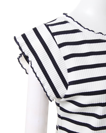 INGNI（イング） メローフリル袖トップス ｵﾌﾎﾜｲﾄ/ｺﾝ