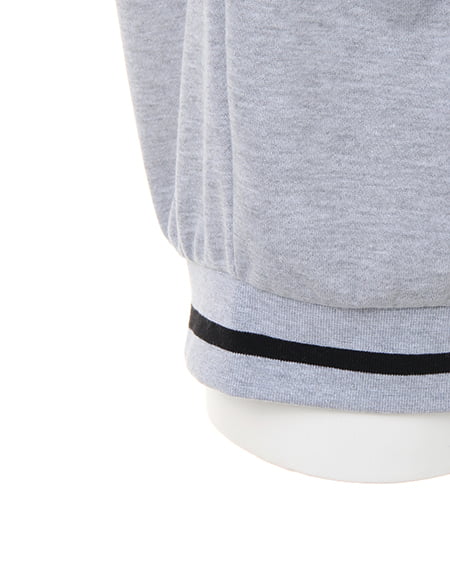 INGNI（イング） レースレイヤーライン入り／スウェットトップス ｸﾞﾚｰ/ｸﾛ