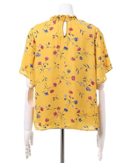 INGNI（イング） 花柄フレア袖／ハイネックトップス ｲｴﾛｰ