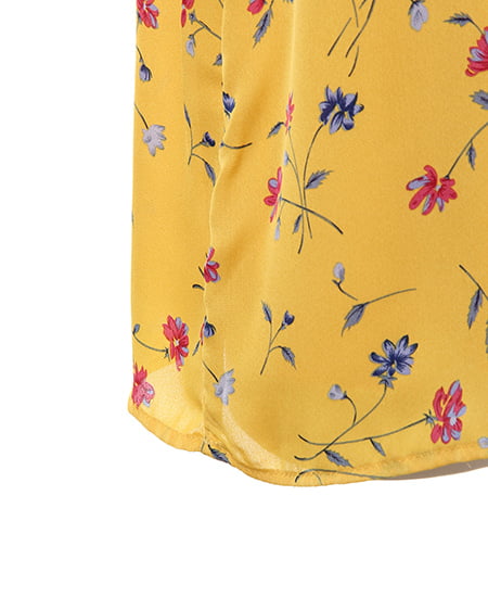 INGNI（イング） 花柄フレア袖／ハイネックトップス ｲｴﾛｰ