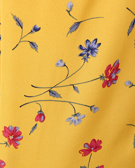 INGNI（イング） 花柄フレア袖／ハイネックトップス ｲｴﾛｰ